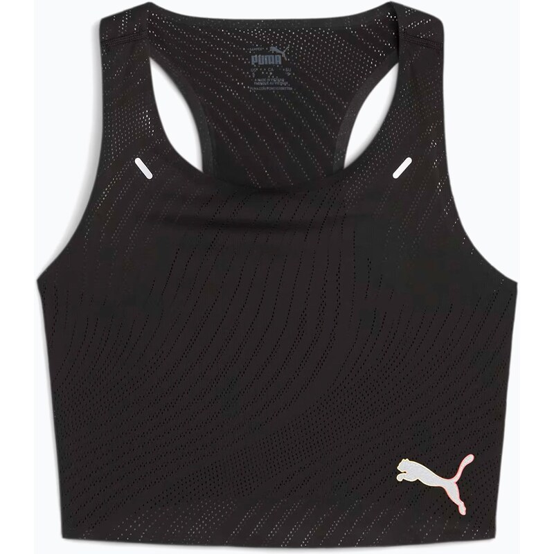 Dámský běžecký top PUMA Run Ultraspun Crop puma black/ fireglow