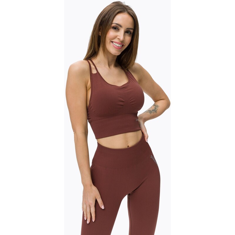 Tréninkový top s košíčky STRONG POINT Shape & Comfort hnědý 1118