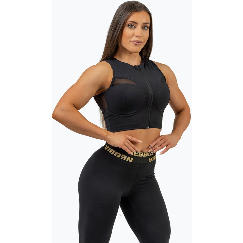 Dámský top tričko NEBBIA Mesh Intense black/gold