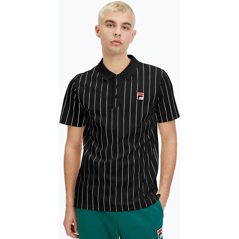 Pánské polo tričko FILA Luckenwalde black/bright white striped