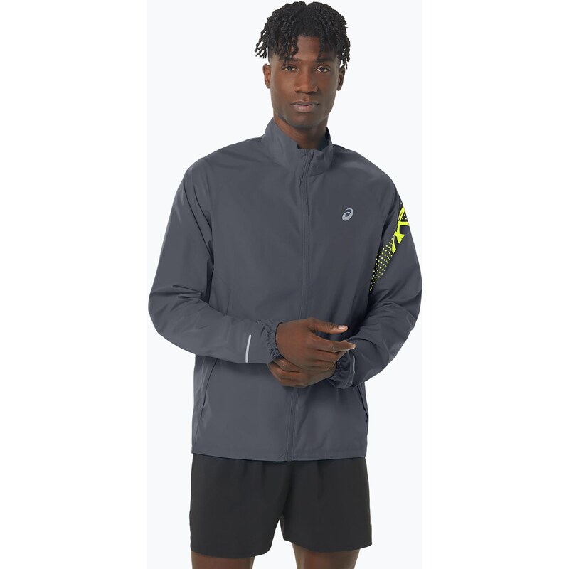 Pánská běžecká bunda ASICS Icon carrier grey / safety yellow