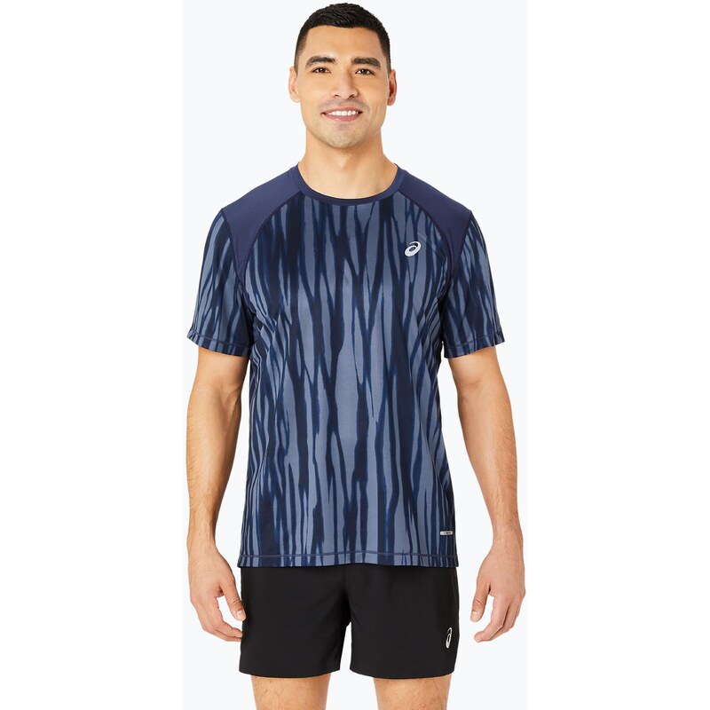 Pánské běžecké tričko ASICS Road All Over Print Top blue expanse