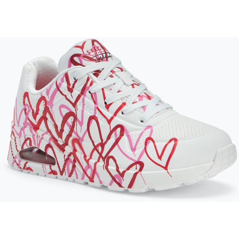 Dámské boty SKECHERS JGoldcrown Uno Spread The Love white/red