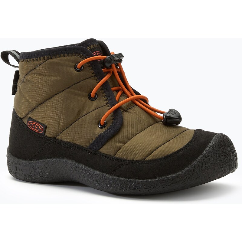 Juniorské boty KEEN Howser II Chukka WP dark olive/gold flame