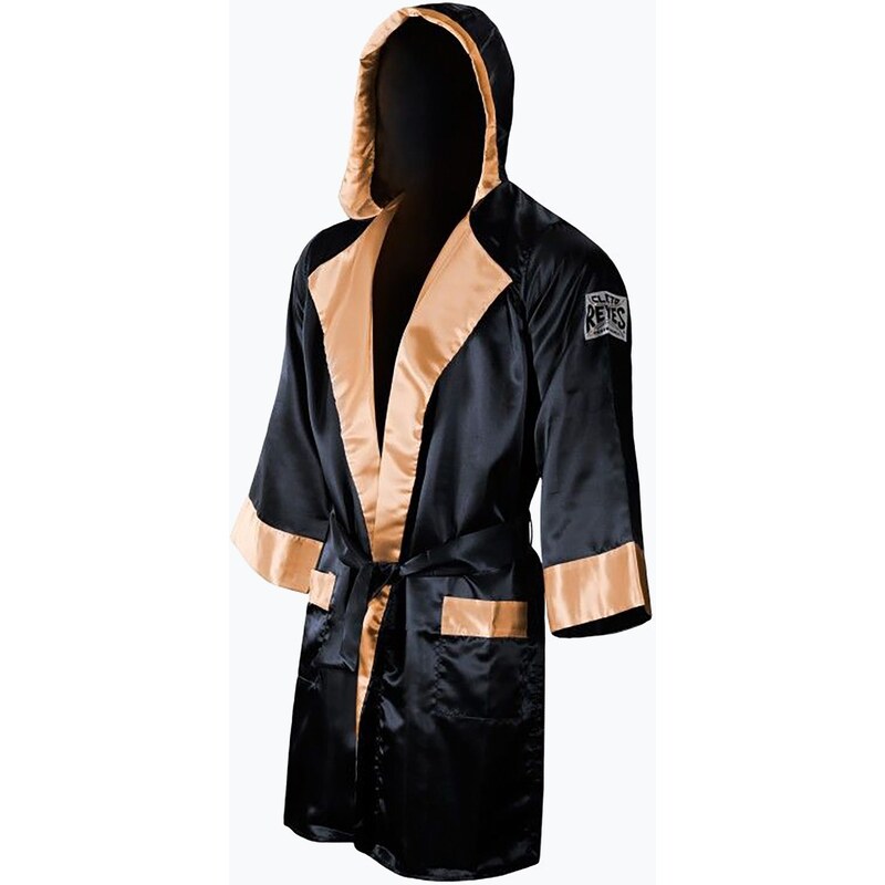 Boxerský župan Cleto Reyes Satin Boxing Hoodie black/gold
