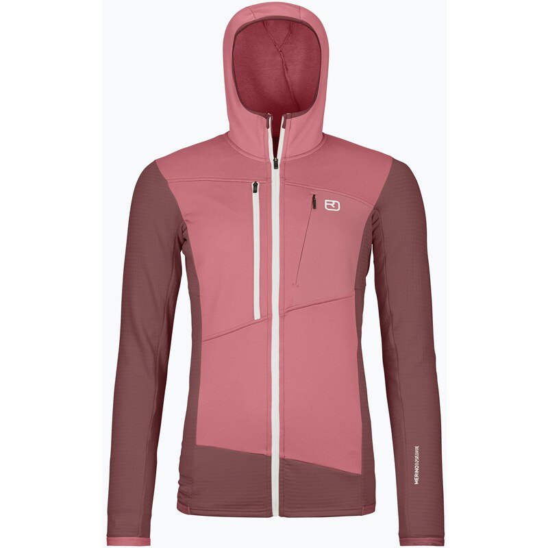 Dámská mikina ORTOVOX Fleece Grid Hoody mountain rose