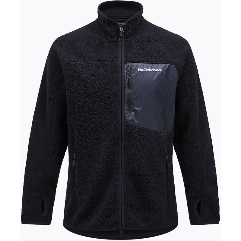 Pánská fleecová mikina Peak Performance Pile Zip black