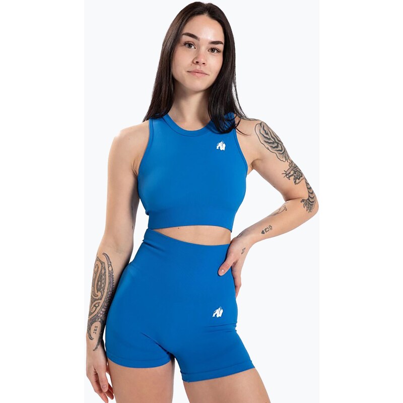 Dámské fitness tílko Gorilla Wear Olivia Crop blue
