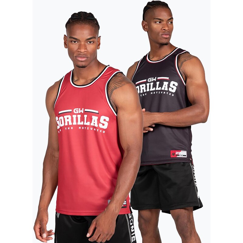 Pánské fitness tílko tank top Gorilla Wear Keene red/black