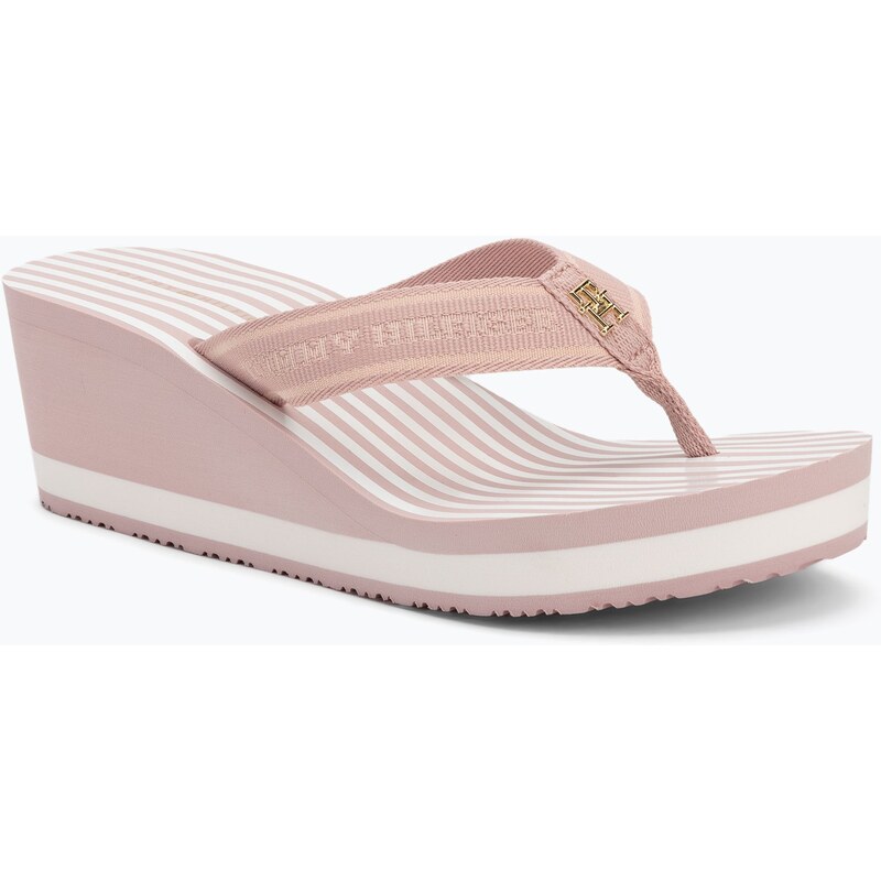 Dámské žabky Tommy Hilfiger Stripes Wedge Beach Sandal foggy