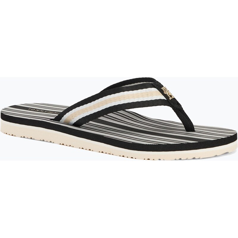 Dámské žabky Tommy Hilfiger Im Th Print Beach Sandal black/ecru