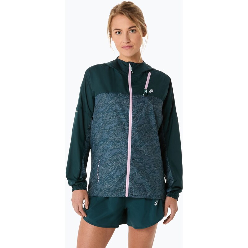 Dámská běžecká bunda ASICS Fujitrail Packable saxon green/light