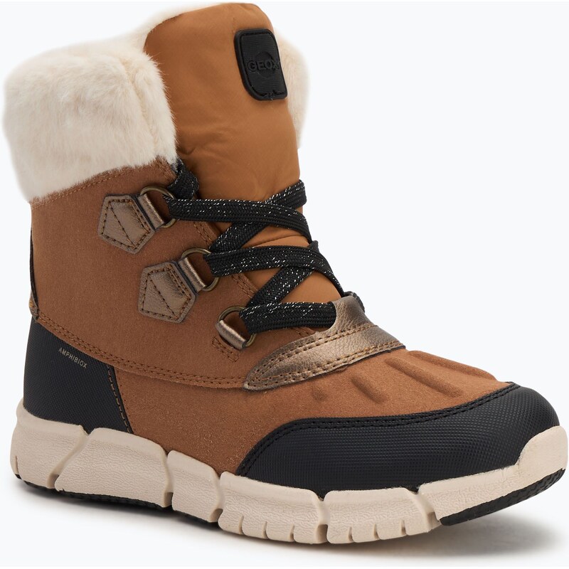 Dětské sněhule Geox Flexyper ABX whisky / black