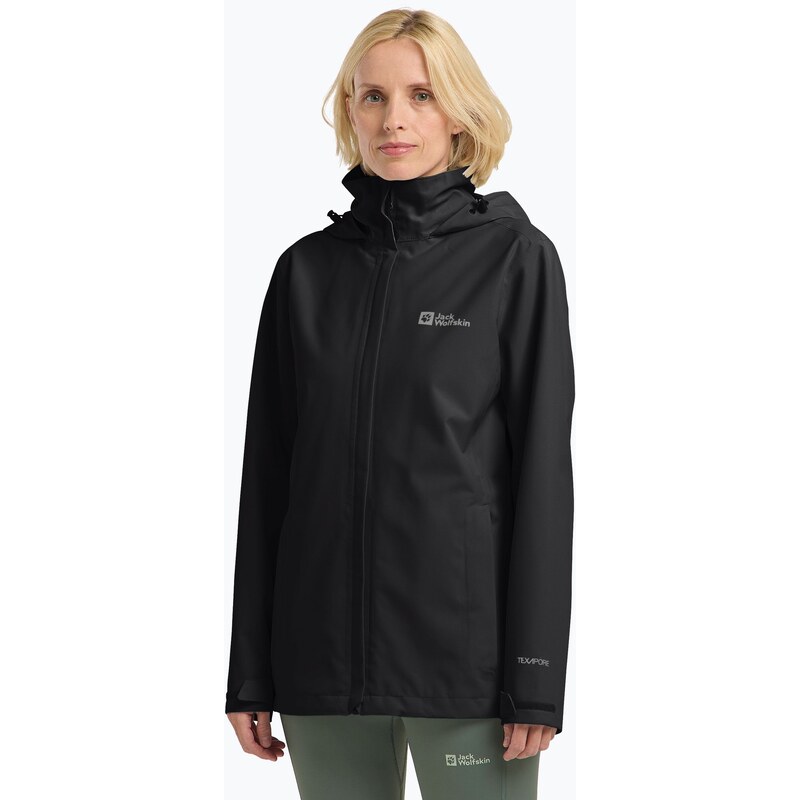 Dámská bunda do deště Jack Wolfskin Trailtime 2L black