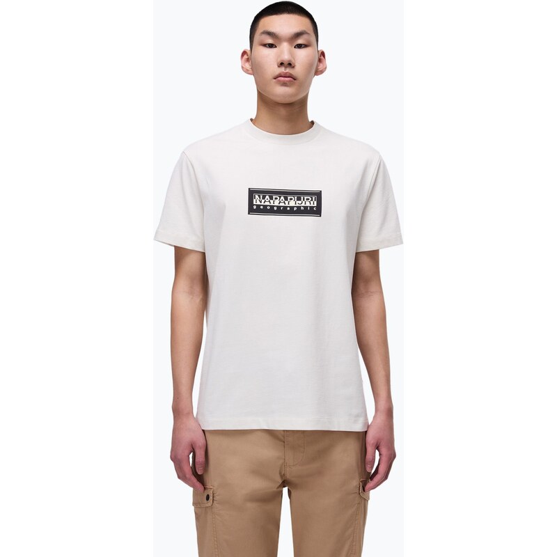 Pánské tričko Napapijri S-Box Logo white whisper