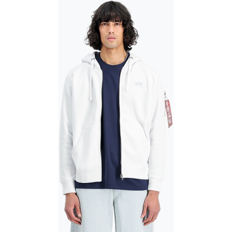 Pánská mikina Alpha Industries Back Print Zip white