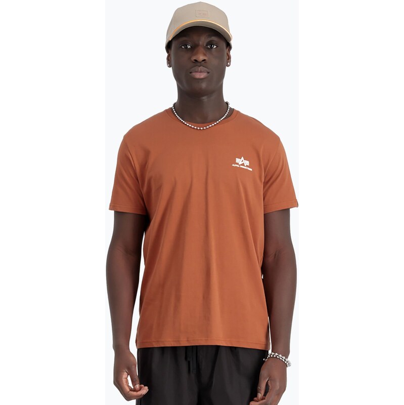 Pánské tričko Alpha Industries Basic Small Logo hazel brown