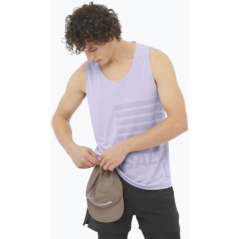 Pánské běžecké tílko Salomon Sense Aero Singlet GFX cosmic sky