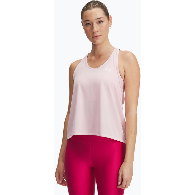 Dámský fitness top Under Armour Tech Swing Tank prime pink/white