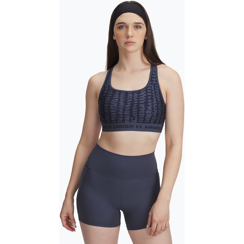 Fitness podprsenka Under Armour Crossback Mid Print downpour