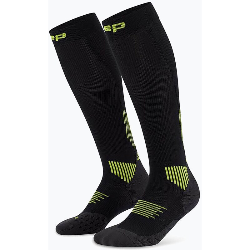 Pánské kompresní ponožky CEP Run Tall 5.0 black/lime