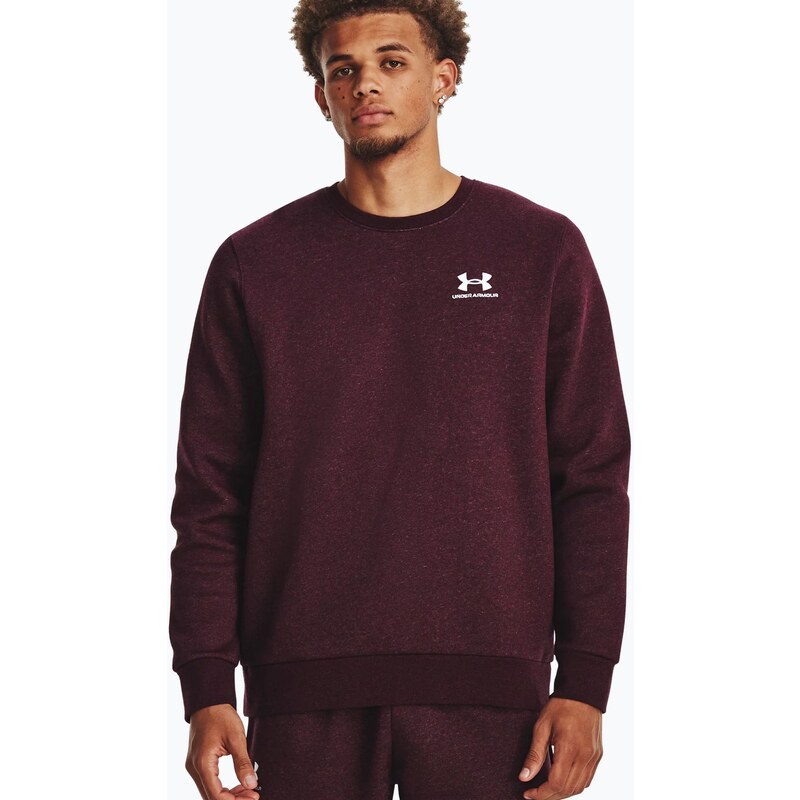 Pánská mikina Under Armour Essential Fleece Crew tmavě bordó