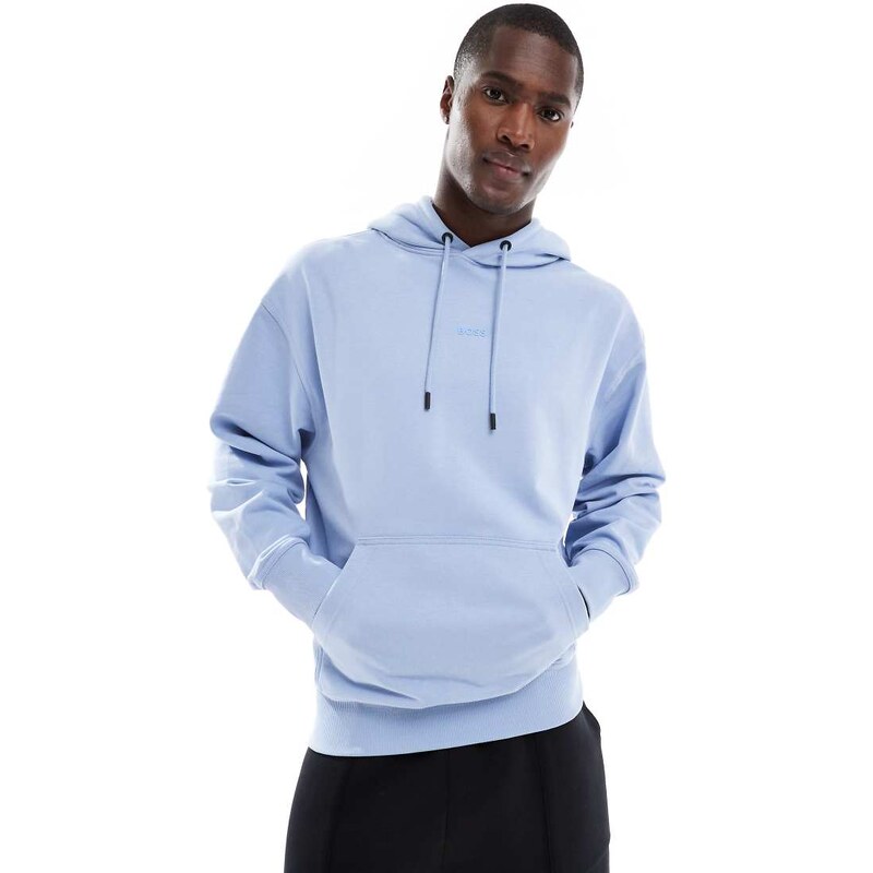 Boss Orange hoodie with small chest logo in blue