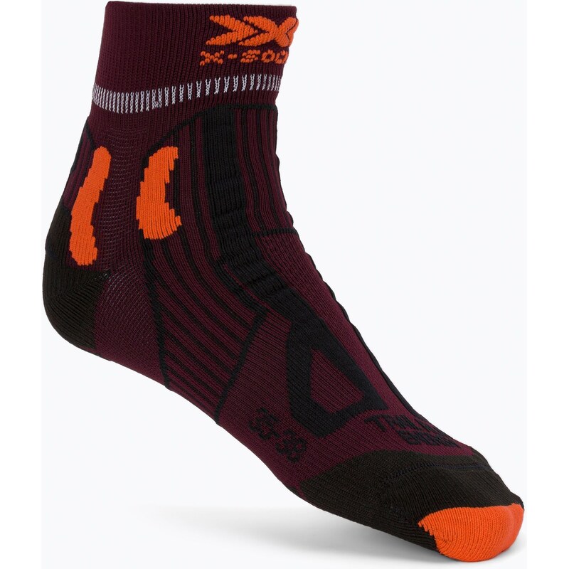 Pánské trailové ponožky X-Socks Trail Run Energy vínovo-oranžové