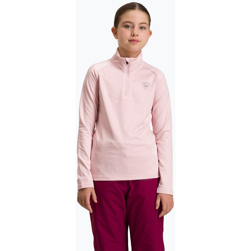 Dětská lyžařská mikina Rossignol Girl Warm Stretch powder pink