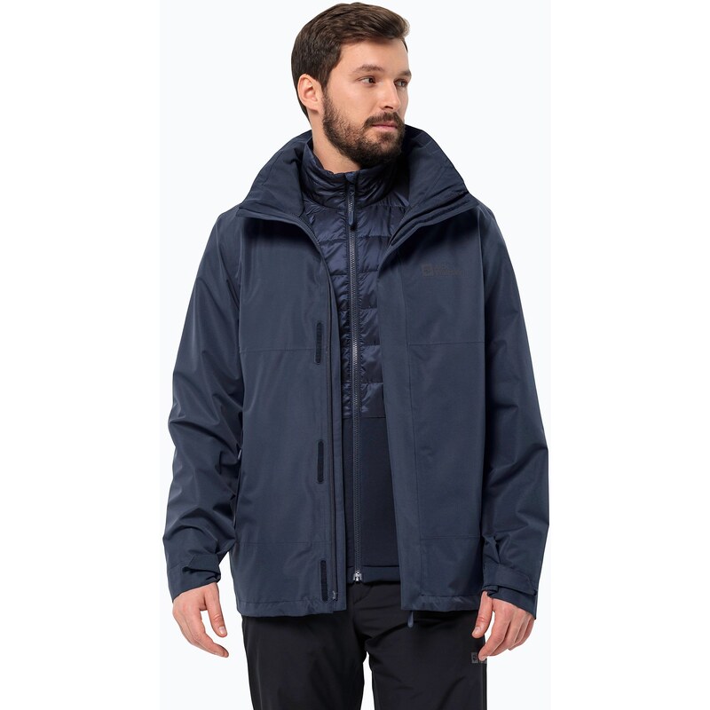Jack Wolfskin pánská bunda do deště Feldberg Luntal 3v1 noční