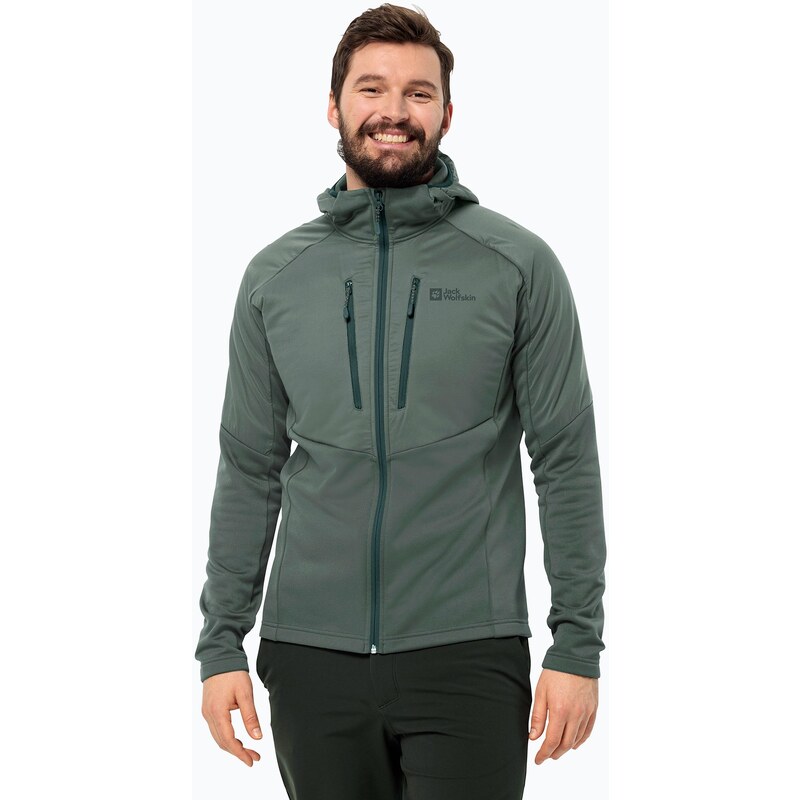 Jack Wolfskin pánská péřová bunda Alpgrat Pro Ins Fz hedge green