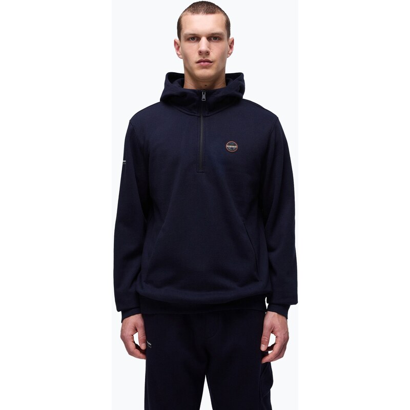 Pánská mikina Napapijri B-Badge Half Zip Hooded blu marine
