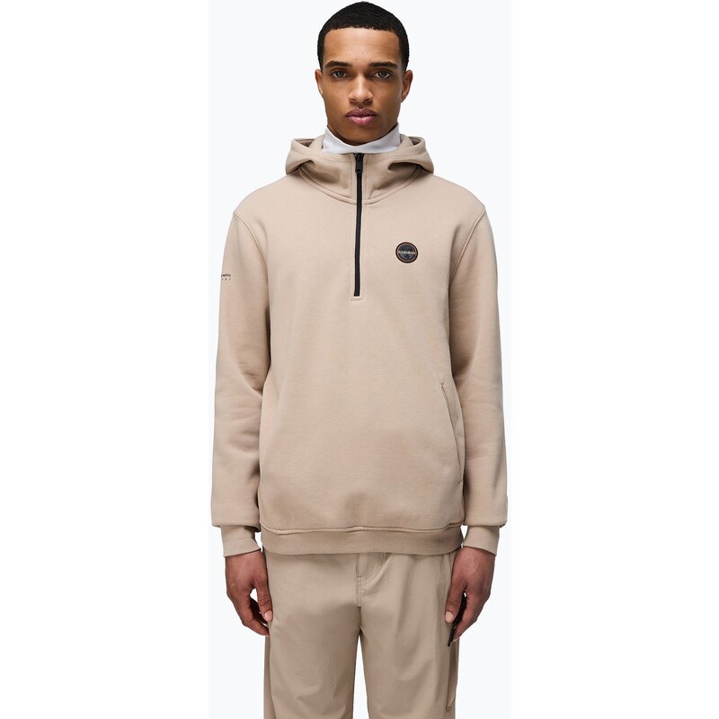 Pánská mikina Napapijri B-Badge Half Zip Hooded beige rocky