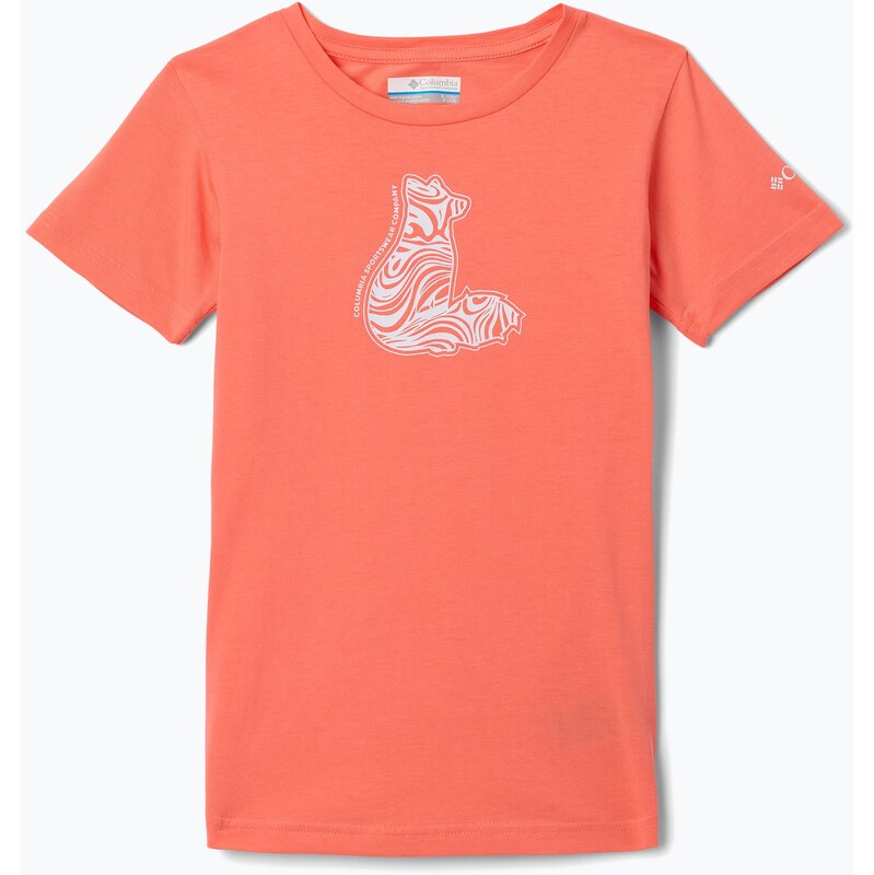 Dětské trekingové tričko Columbia Mission Lake Graphic hot coral