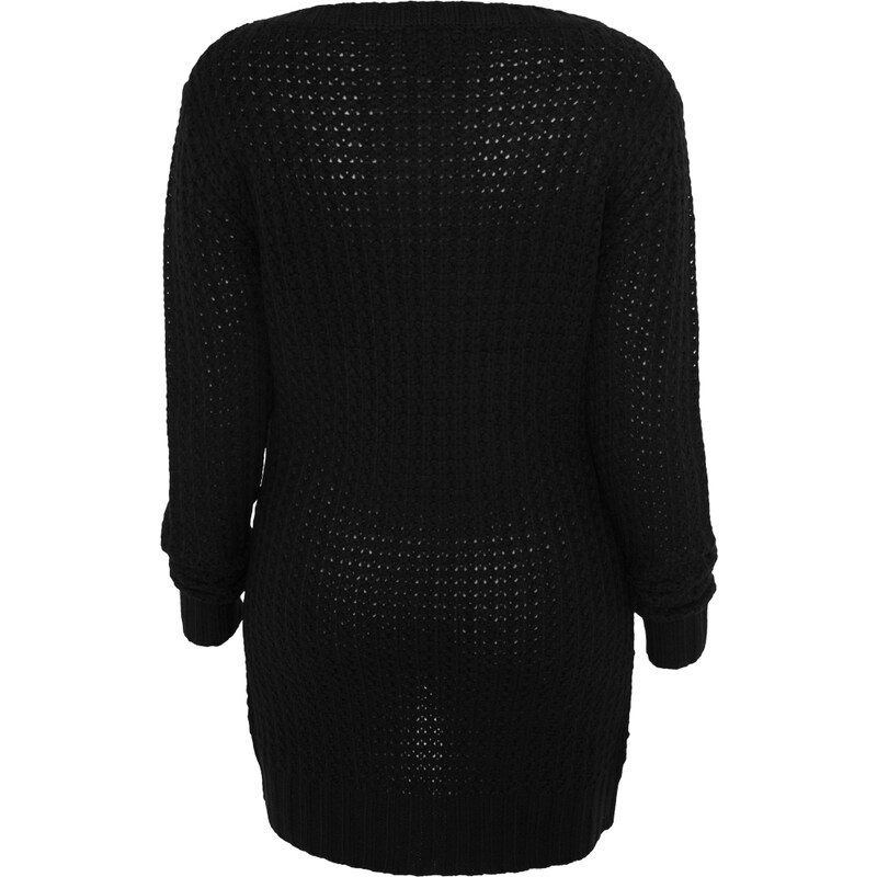 URBAN CLASSICS Ladies Long Wideneck Sweater - black