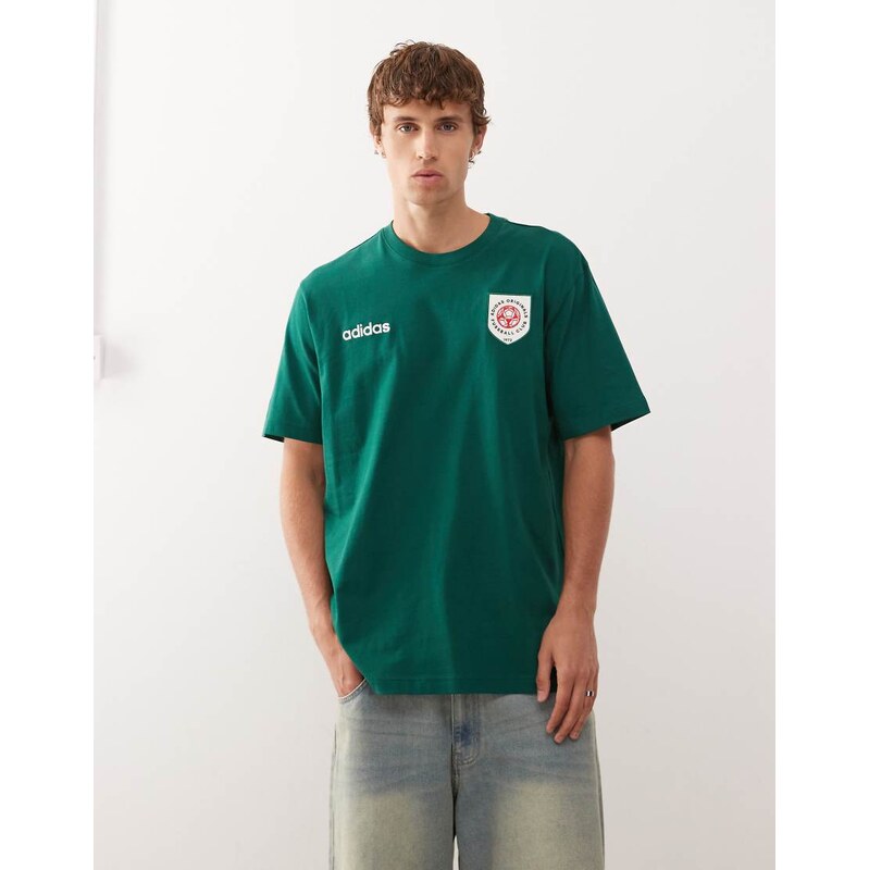 adidas Originals Badge graphic tee in collegiate green /