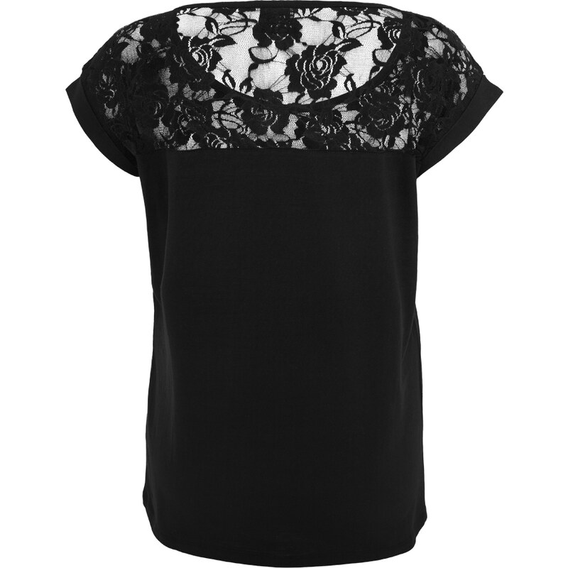 URBAN CLASSICS Ladies Top Laces Tee - black