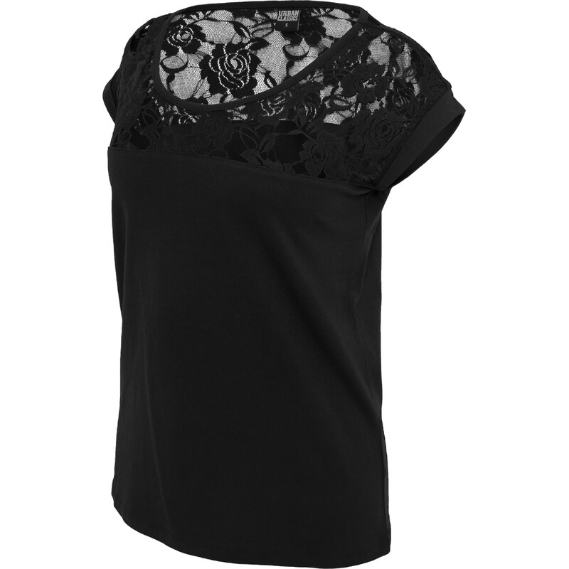 URBAN CLASSICS Ladies Top Laces Tee - black
