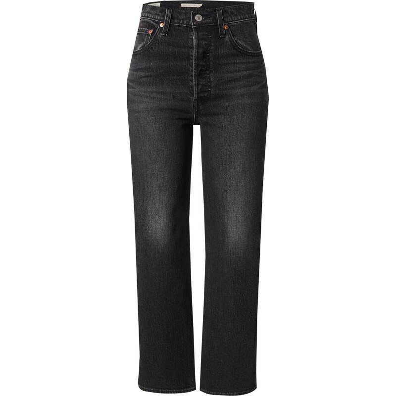LEVIS  Džíny Ribcage Straight Ankle černá džínovina
