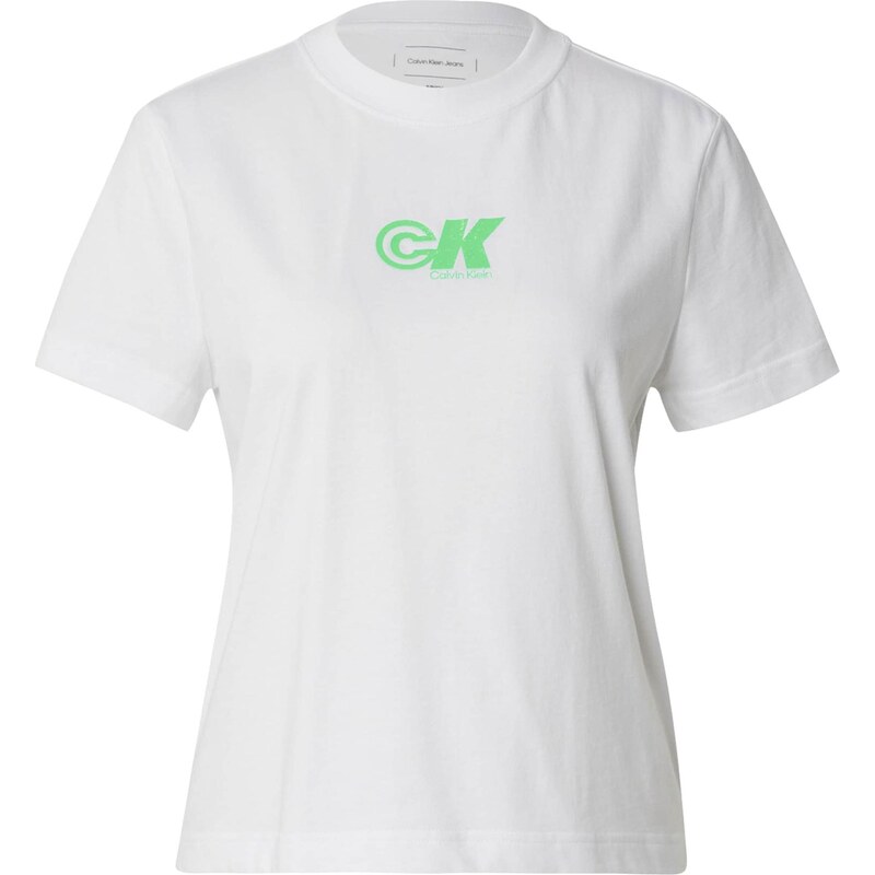 Calvin Klein Jeans Tričko zelená / offwhite