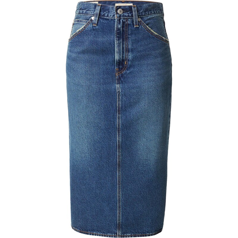 LEVIS  Sukně High Rise Back Slit Skirt modrá džínovina