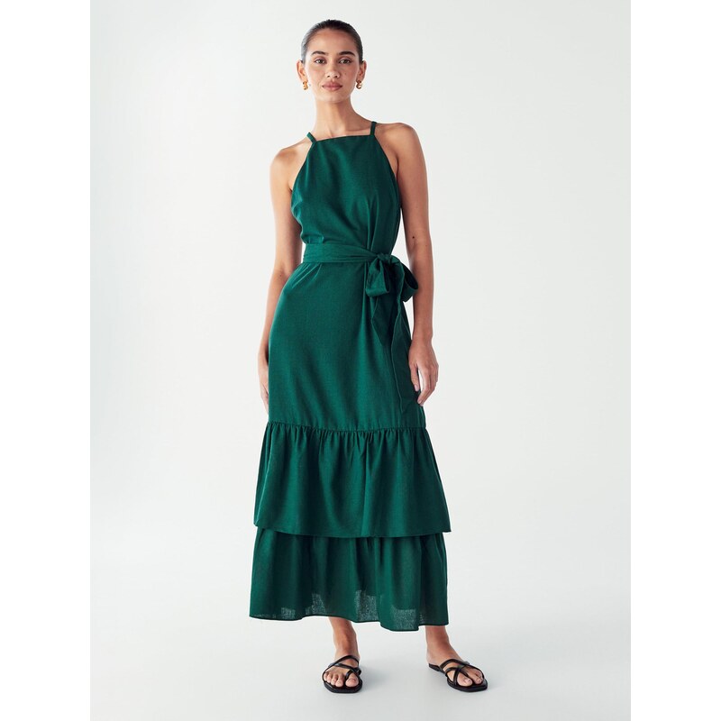 Willa Šaty LOU TIERED DRESS zelená