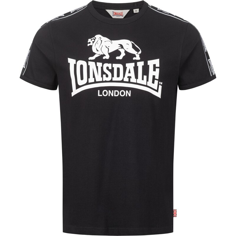 LONSDALE Tričko Stour černá / bílá