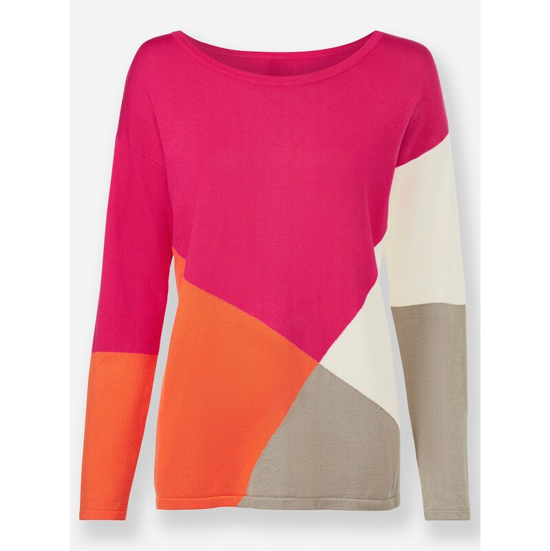 heine Svetr tmavě béžová / oranžová / pink / bílá 108766441