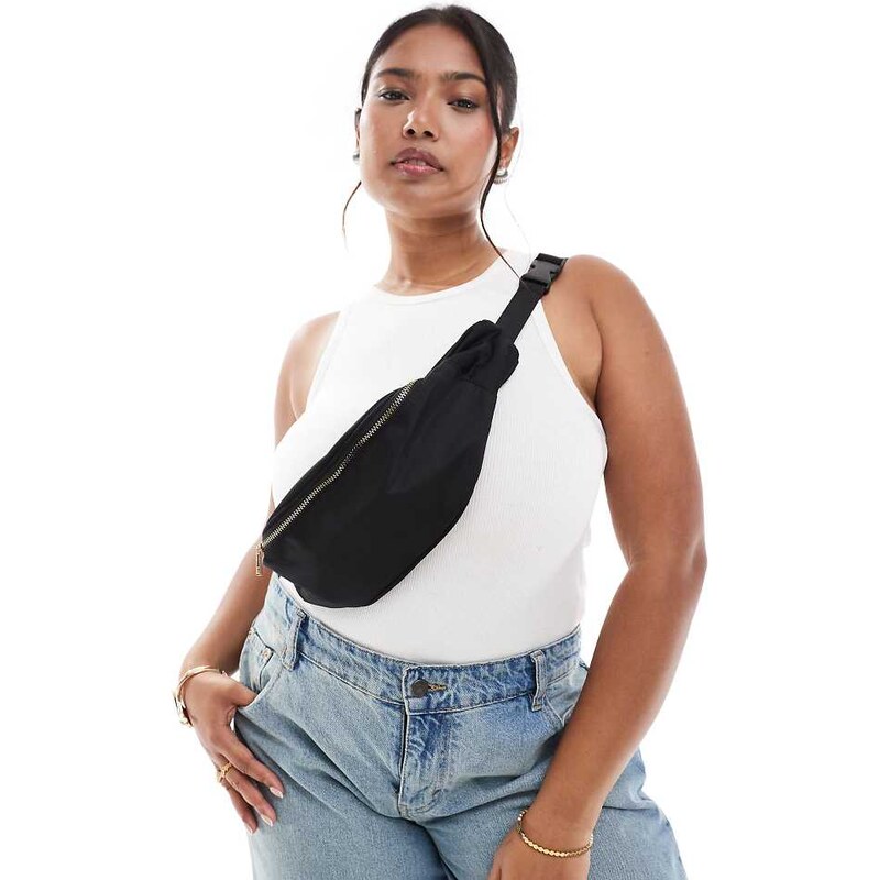 ASOS Curve ASOS DESIGN Curve bum bag in black 107250078