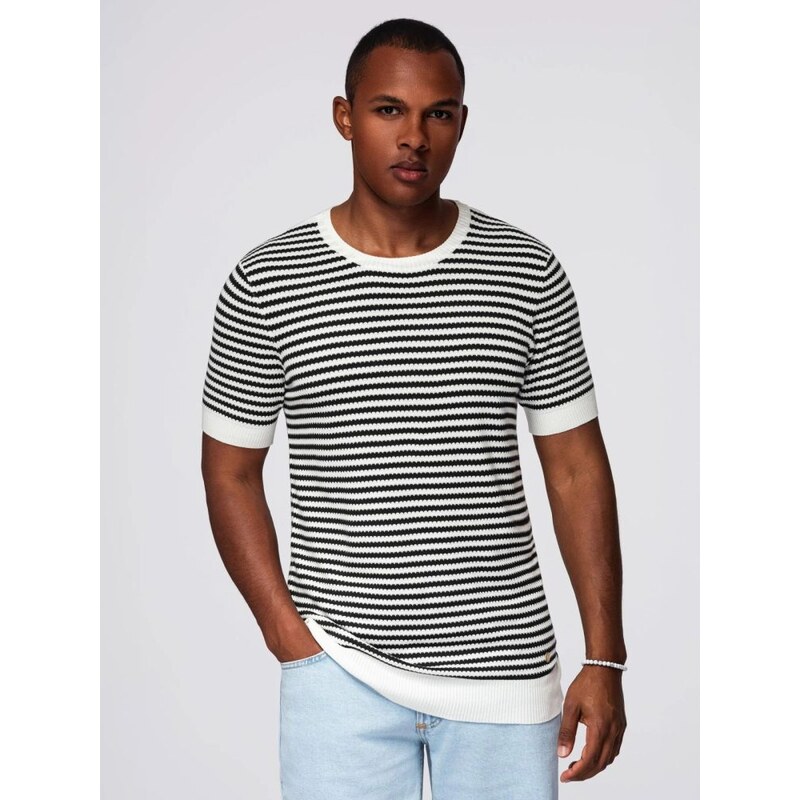 Ombre Clothing Námořnické černobílé tričko V1 TSCT-0255