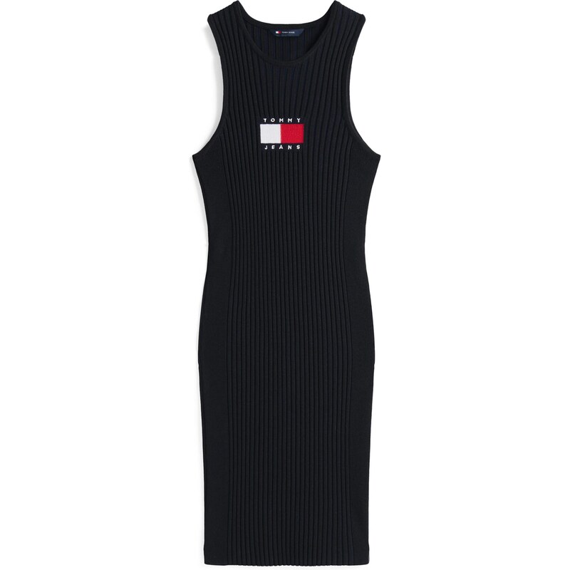Tommy Jeans Úpletové šaty červená / černá / bílá