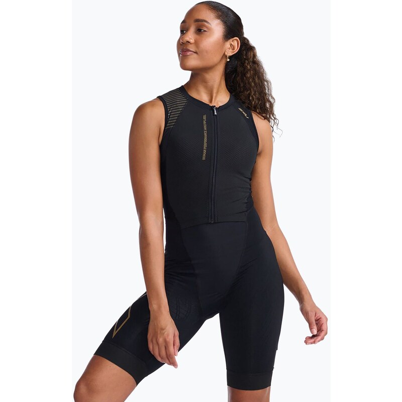 Dámský triatlonový oblek 2XU Light Speed Front Zip black/gold