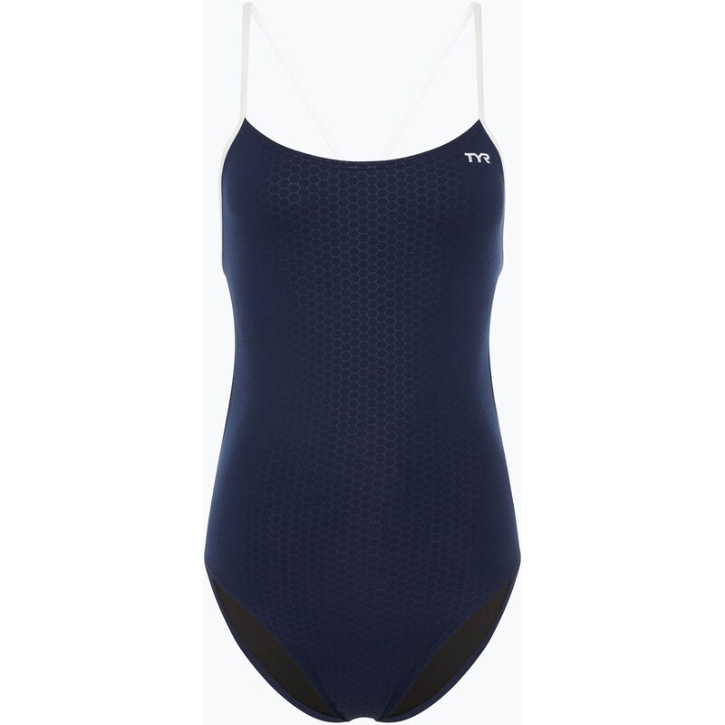 Dámské jednodílné plavky TYR Hexa Cutoutfit navy/white