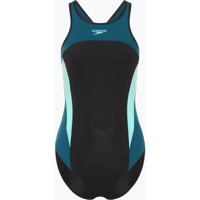 Dámské jednodílné plavky Speedo High Neck Splice Cross Back dark